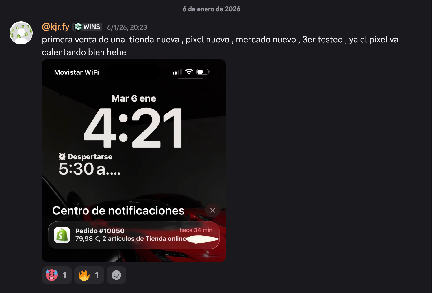 Captura de resultados de @kjr.fy: 79 € Empieza a vender, tienda nueva