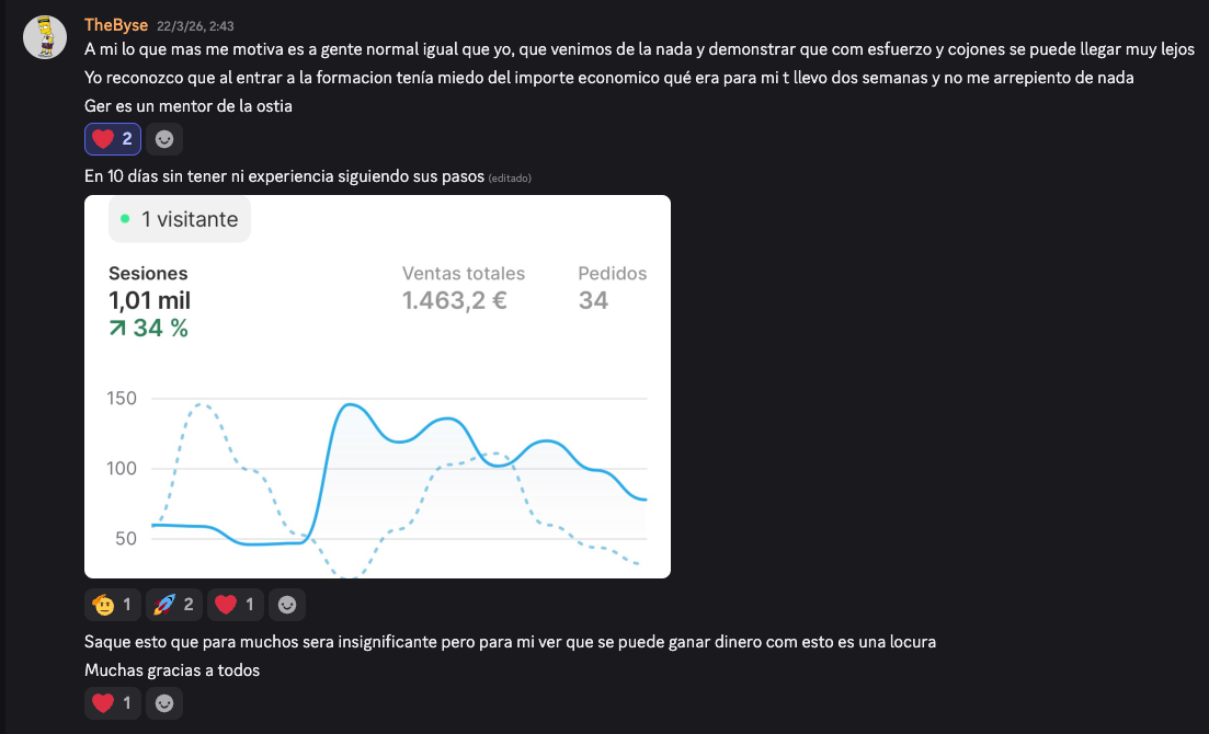 Captura de resultados de TheByse: 1.463 € En 10 días y sin experiencia previa